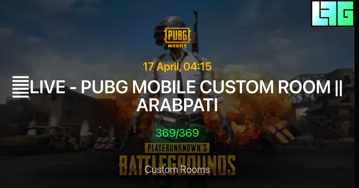 Live Pubg Mobile Custom Room Arabpati In Pubg Mobile Lf Group