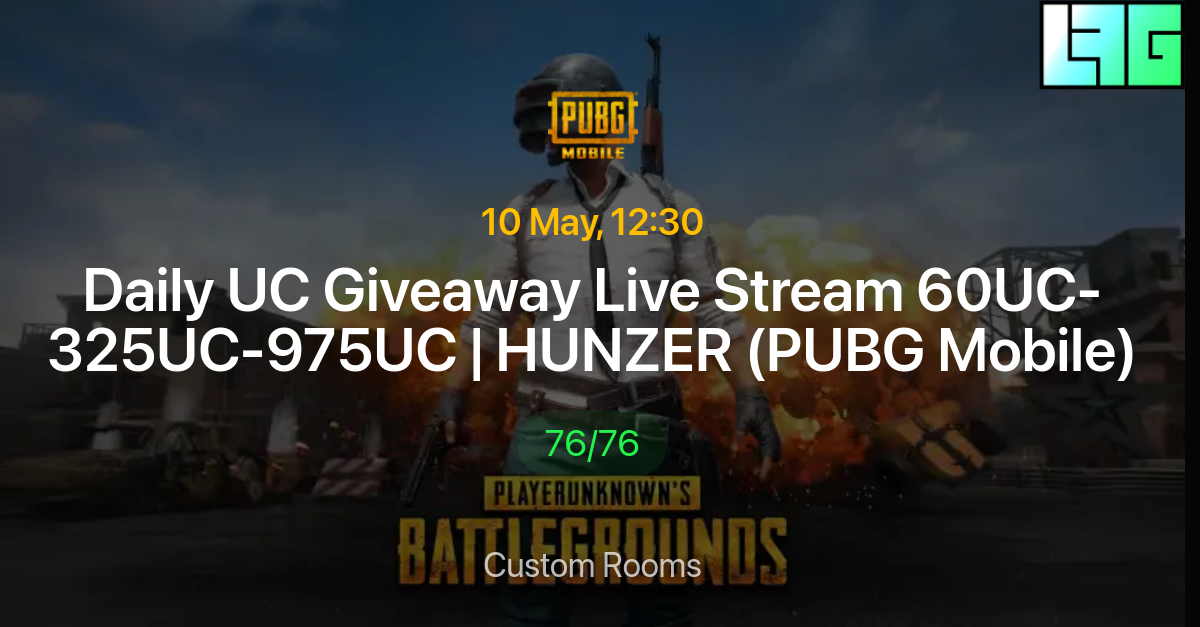 Daily UC Giveaway Live Stream 60UC-325UC-975UC | HUNZER (PUBG Mobile ...